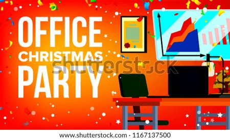 Office Christmas Party. Merry Christmas And Happy New Year. Cartoon Illustration