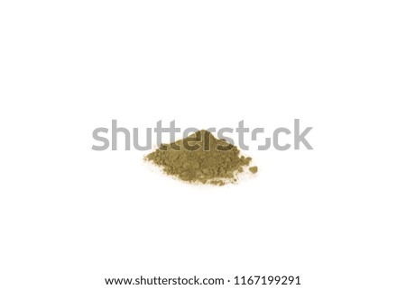 Herbal medicine powder isolated on white background