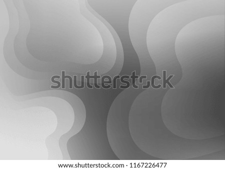 Light Silver, Gray vector pattern with lines, ovals. Blurred geometric sample with gradient bubbles.  Textured wave pattern for backgrounds.