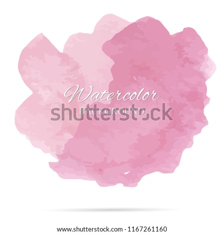 Beautiful abstract pink watercolor art hand paint on white background, brush textures for logo. There is a place for text. Perfect stroke design for headline. Luxury boutique Illustrations.