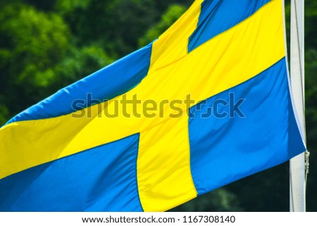 Swedish flag in the wind