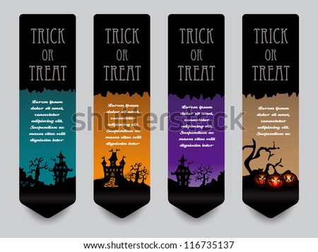 Vertical banner concept for Halloween in editable vector format