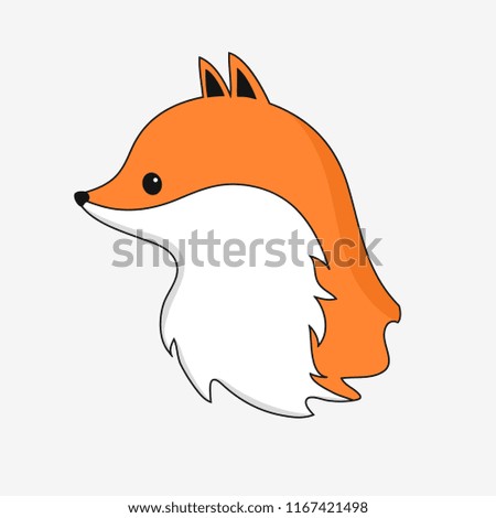Red fox isolated on white. Cute animal for kids fashion print for t-shirts and bags, birthday cards and posters