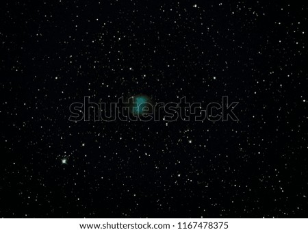 Night sky with the Dumbbell nebula
