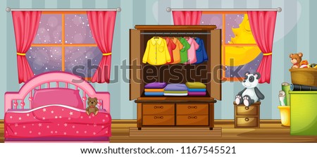 A child bedroom template illustration