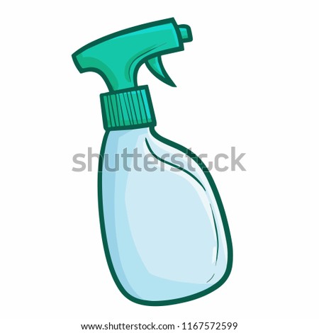 Cute and funny simple green sprayer - vector