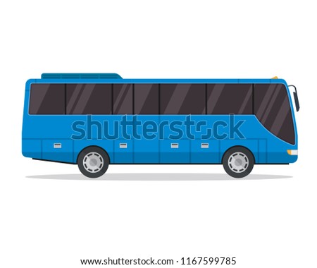 Commercial Passenger Bus Illustration, Suitable For Print, Game Asset, Infographic, Web, And Other Graphic Related Purpose