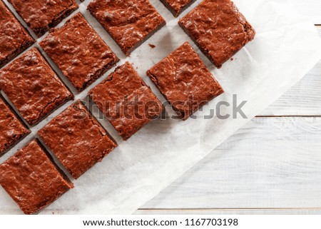 homemade chocolate fudge brownies freshly bake