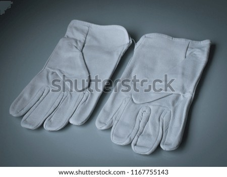 Close up gloves for welding or industrial work of background.