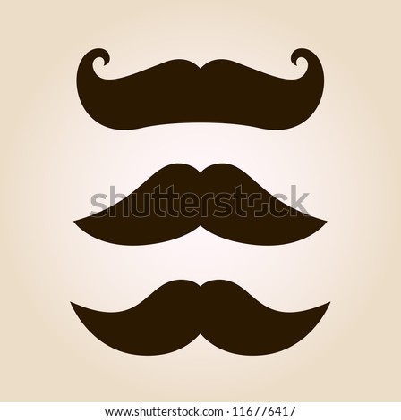 Retro mustache illustration set