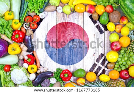 Fresh fruits and vegetables from South Korea
