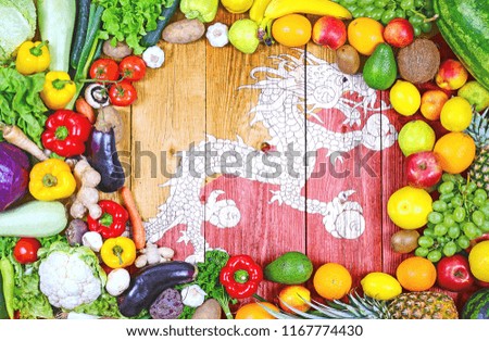 Fresh fruits and vegetables from Bhutan