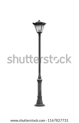 street lamp isolated on white background, this has clipping path. Royalty-Free Stock Photo #1167827731