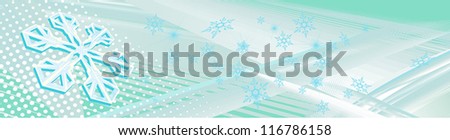 Snowflakes on a blue header