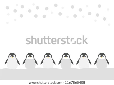 Illustration of penguin and snow