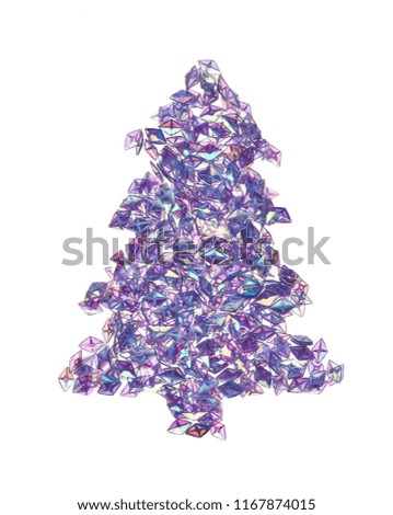 Stencil of Christmas decoration in the form of a Christmas tree isolated on white background.