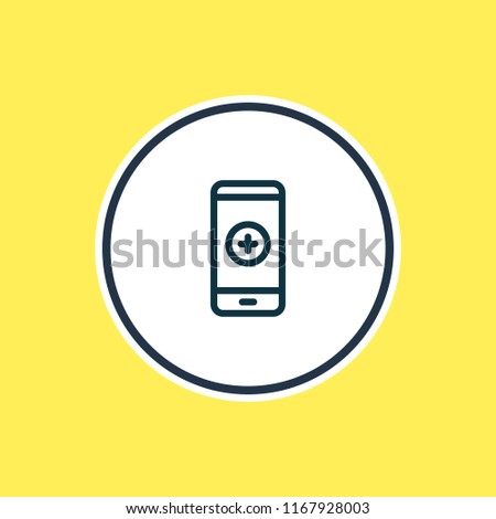 Vector illustration of add icon line. Beautiful phone element also can be used as plus icon element.