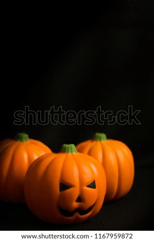 Halloween pumpkin jack in black holiday background image.