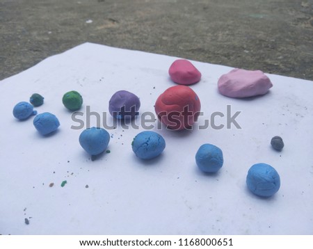 colorful molded plasticine clay