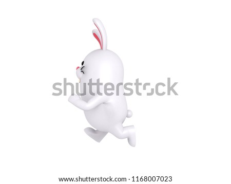 Cartoon Rabbit in 3D rendering.