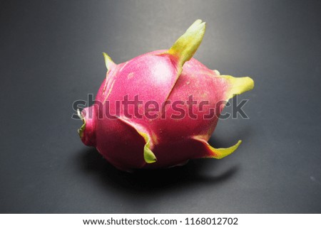 Dragon fruit with black background. 