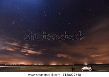 Sky full of star in rural area of France