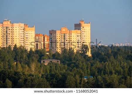 landscape of high-rise in trees