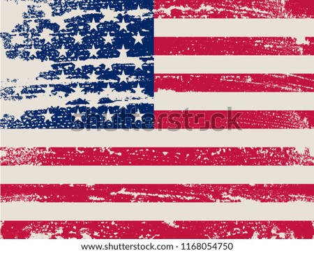 Vector grunge flag of USA.