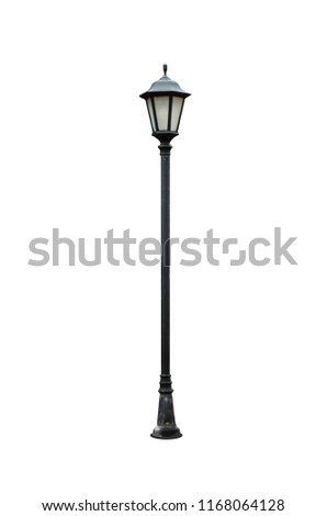 Lamp park on white background Royalty-Free Stock Photo #1168064128