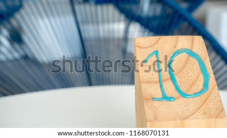 number ten on wood table