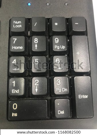 Black Number keypad of personal computer 