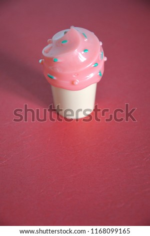 Plastic pink ice cream.