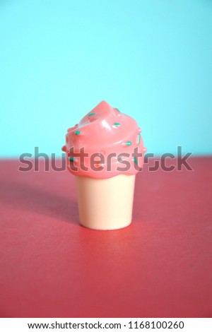 Plastic pink ice cream