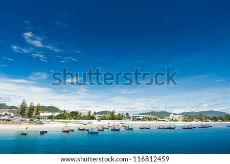 Hua -Hin beach, is famous, Thailand. Royalty-Free Stock Photo #116812459