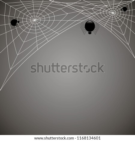 concentric web with black spiders on gray background
