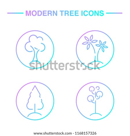 Modern Tree Gradient icons