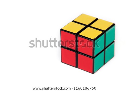 Four tiles rubik's kind of cube,
simple puzzle isolated on white background Royalty-Free Stock Photo #1168186750