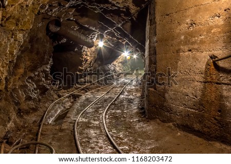 Railway in the  mine Royalty-Free Stock Photo #1168203472