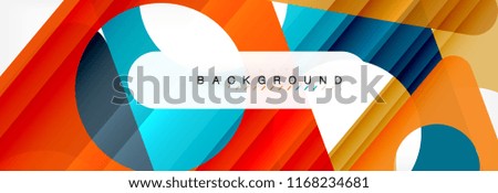 Geometric background, circles and triangles shapes banner. Vector illustration for business brochure or flyer, presentation and web design layout