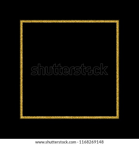 ppling abstract dotted frame for your design. Sparkling effect vector. Golden dots bound isolated on the black background. Vector abstract gold glitter design element.