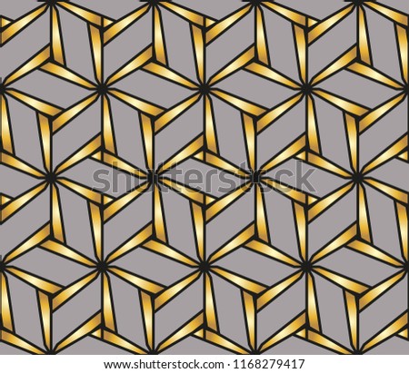 Seamless golden ornament in arabian style. Geometric abstract background. Pattern for wallpapers and backgrounds.