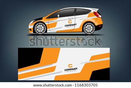 Car decal wrap design vector. Graphic abstract stripe racing background kit designs for vehicle, race car, rally, adventure and livery