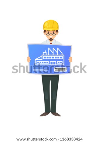  of smart builder in hardhat showing blueprint with building plan. 