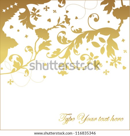 Golden floral card