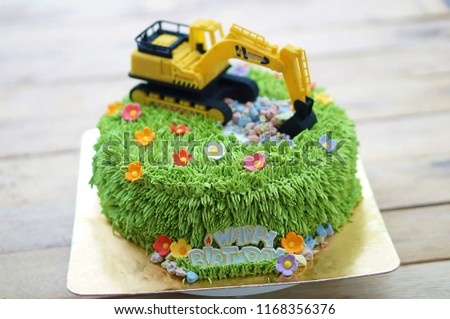backhoe loader birthday cake