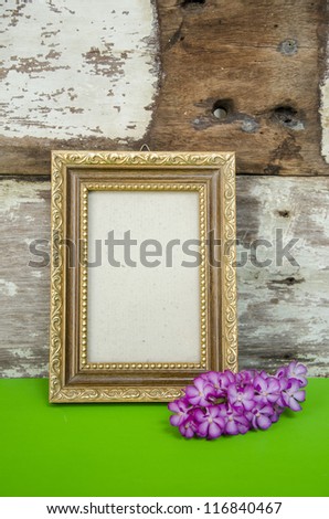 Old frame and orchid in Thailand