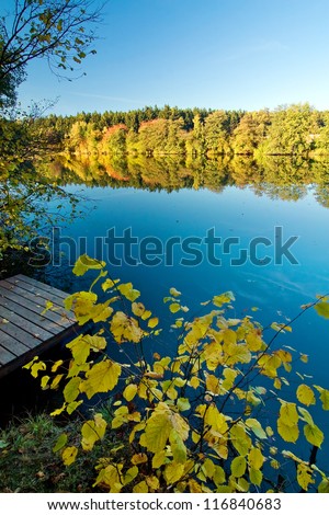 Pond in the autumn countryside