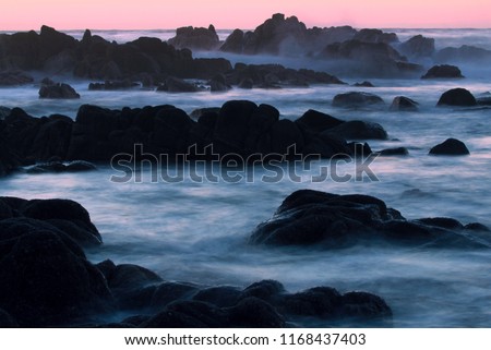 Rocky coastline of Monterey Peninsula near Big Sur in central California, USA