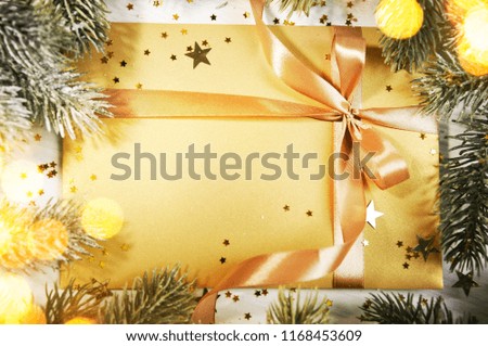 Holiday background with greeting card, Christmas and New Year holidays background