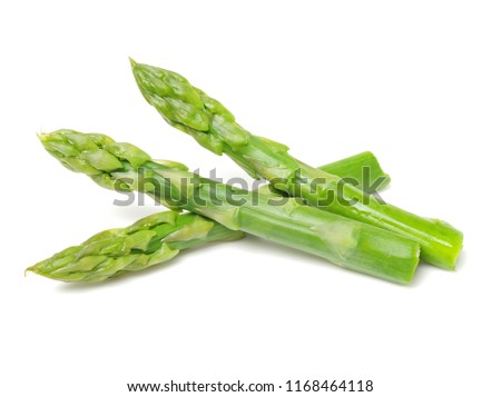 Effective Boiled asparagus on white background Royalty-Free Stock Photo #1168464118